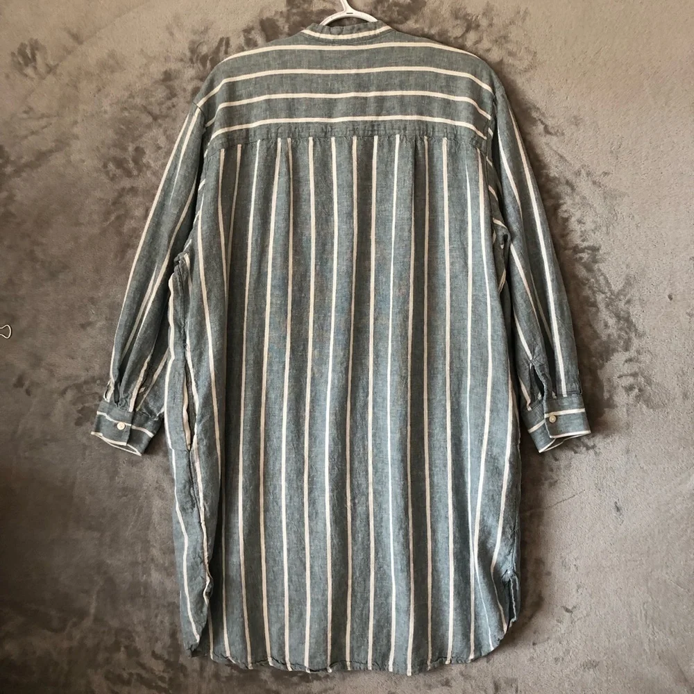 A New Day Green Striped Button-Up Dress Size XXL Plus